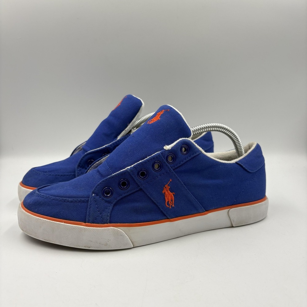 Polo Ralph Lauren Shoes Mens Size 8‎ Blue Canvas Lace Up Casual Low Top Sneakers
